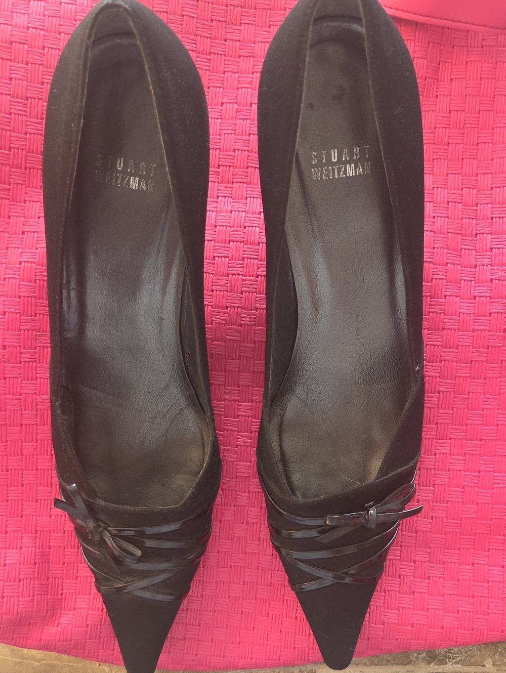 Stuart Weitzman Sz 12 Fabric Pointed Toe Pumps